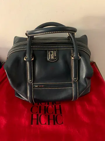 Carolina Herrera Stylish Navy Blue Handbag