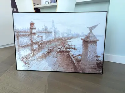 Large The Bund Shanghai Canvas Wall Art with Black Frame – 120x80cm approx.