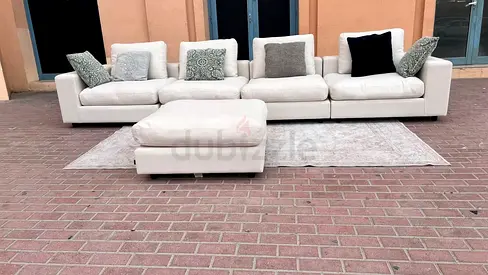 Marina home Feather filled sofa with footstool