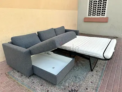 Ikea vimle dark gray color lshape sofabed with storage space