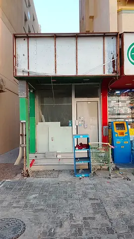 Shop for annual rent on Ajman Corniche, directly on the sea. Approximately 25 square meters.