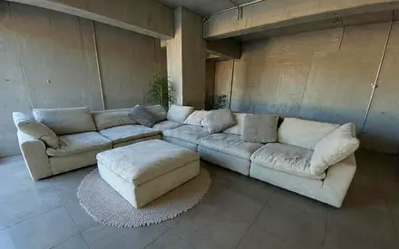 As new pan Emirates pianca modular feather filled sofa