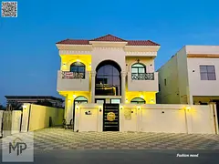 Villa for sale at ajman| al helio2 area| 5 master rooms, majlis, hall, roof, maid room| freehold for