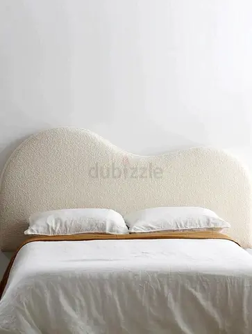 Curved Cream Fabric Headboard
