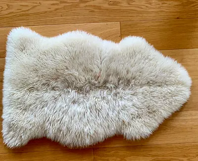 Small cream sheepskin rug (used)