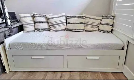 IKEA brimness daybed with 2 big storage drawers and 2 IKEA mattresses.