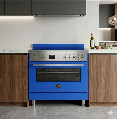 BERTAZZONI latest model full electric ceramic 5 HOBS STOVE OVEN FAN COOKING RANGE 90X60