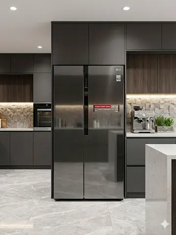 LG 679 Liters Side By Side Refrigerator, GR-B257KQDV Dark Graphite Silver  gd