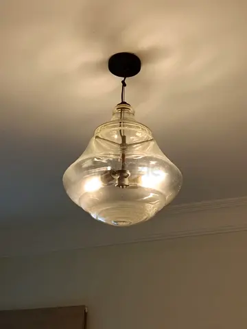 Pottery Barn Clear Glass Pendant Ceiling Light