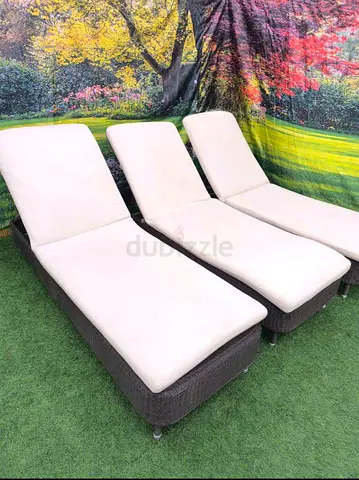 Tan bed and sun bed