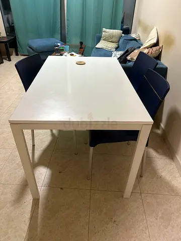 White Dining Table with Chairs