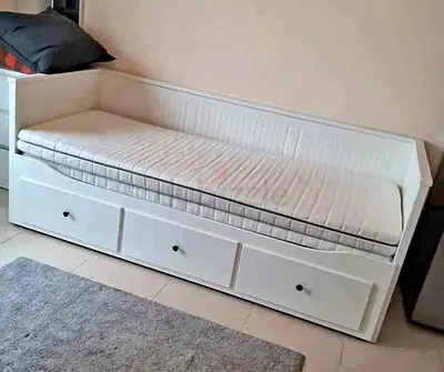 IKEA Hamnes daybed with 3 big storage drawers and 2 IKEA mattresses.