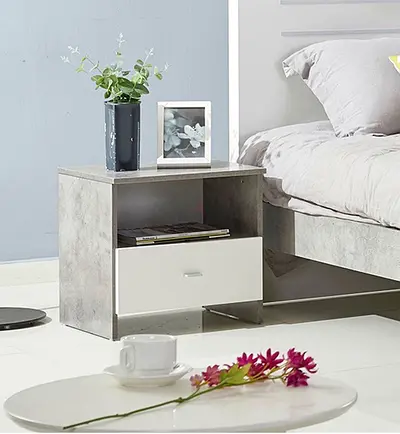 2 Modern Nightstand with Drawer