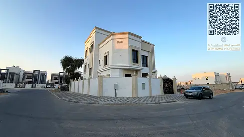 فيلا فاخرة للإيجار في الزاهية عجمان | كورنر على شارعين | سوبر لوكس مساحات كبيرة جداً وتشطيب سوبر لوكس تكييف مركزي كامل + موقع مميز جداً قريب من الخدما