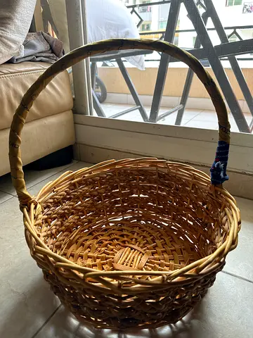 Handcrafted Woven Basket with Handle