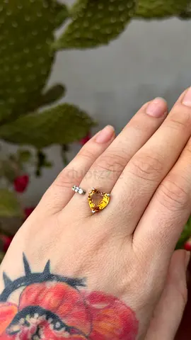 Sterling Silver Ring with natural Citrine