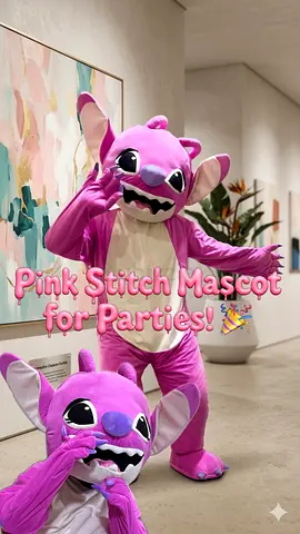 My Pink Stitch-Style Mascot Costume for Parties