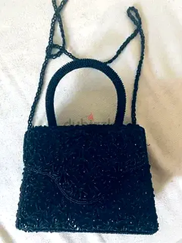 Stylish Black Beaded Handbag Kerastase