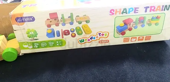 Wooden Shape Train - Shape Sorter Toy for Toddlers (Good Condition)