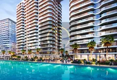 Pool &amp; Lagoon View Studio | Azizi Venice 2 | Balcony Apartment