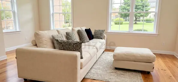 Marina home Feather filled sofa with footstool