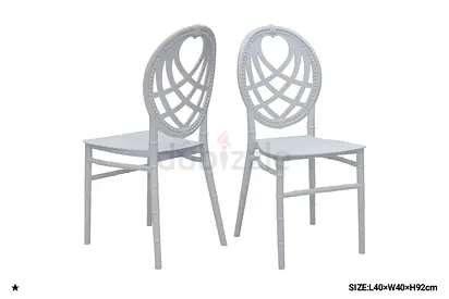 White Decorative Dining Chair — 40x40x92 cm