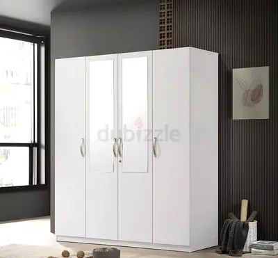 Brand new / under warranty Modern White Wardrobe with Mirrored Doors