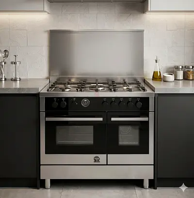 LA GERMANIA GASS ELECTRIC DUAL OVEN 5 BURNER TOP GASS OVEN ELECTRIC 90CM STOVE