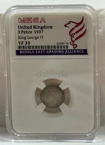 United Kingdom 3 pence coin 1937 70 AED