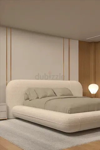 Modern Soft Bed with Plush Headboard