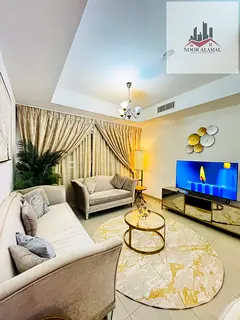 Sharjah, Khan Thani, second owner 😍 Hotel-style furnished apartment: one bedroom, living room, ki