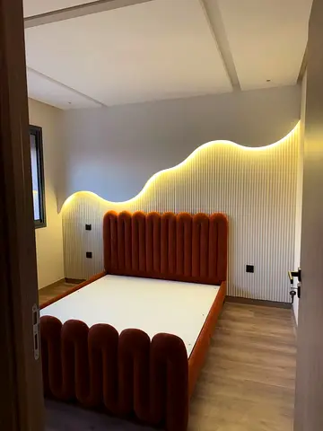 Stylish Modern Bed with Unique Headboard