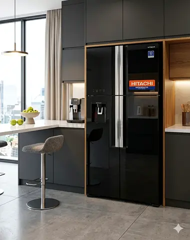 Hitachi 760L Gross Side By Side 4 Doors Premium Refrigerator with water Dispenser ice maker HS