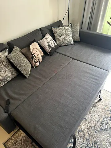 Stylish Gray Sofa with Cushions