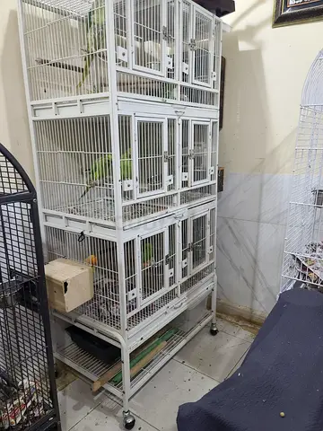 6 tier Large Bird Cage white with 6 to 3 adjustable compartments levels for Sale