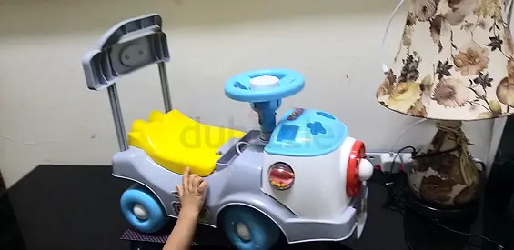 Toddler ride-on push car with steering wheel