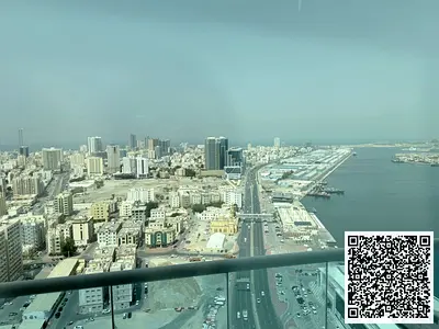 Two-bedroom apartment with a living room in Oasis Towers Open view overlooking Ajman Creek Size: 1,526 sq. ft. Price: AED 700,000 Including registrati