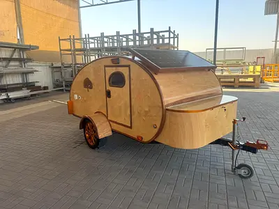 WALNUT Teardrop caravan. Bespoke high quality caravan