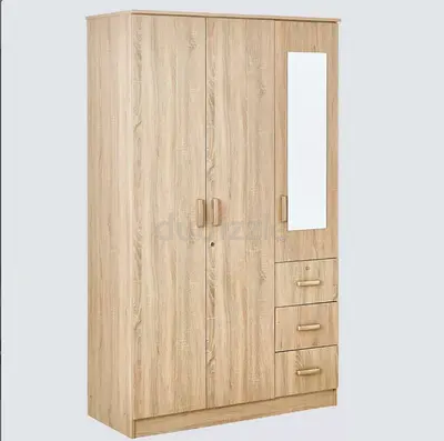 Home Box Cooper 3-Door Wardrobe with 3-Drawers and Mirror