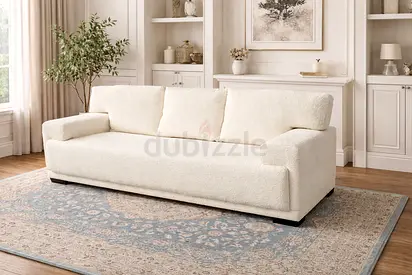 Modern Luxury Sofa – Cream • Luxury modern style • Comfortable seating cushions • Strong wooden base