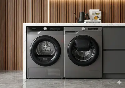 SAMSUNG LATEST MODEL 9 kg washer door in door  and 9 kg dryer separate set