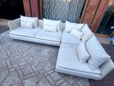 Ikea soderhim lshape corner sofa beige