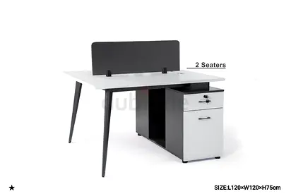 Selling my 2-seater office workstation desk with lockable pedestal (L120xW120xH75cm)