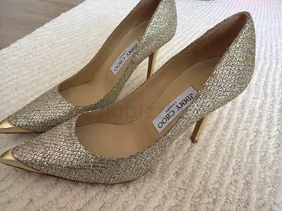 Jimmy Choo sparkling gold women heels