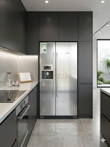 Bosch 604 Liters Side By Side Refrigerator,WITH WATER DEPANSER ICE MAKER  -MODEL  KAN58A70NE,