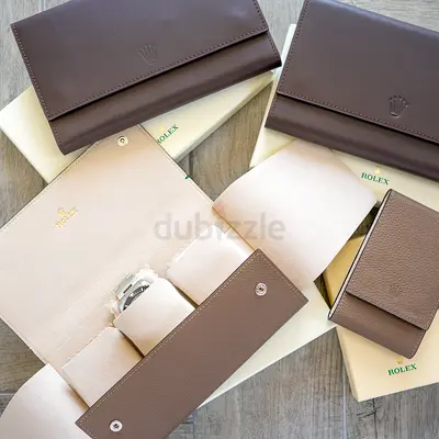 Rolex 3-Watch Tan Leather Pouch
