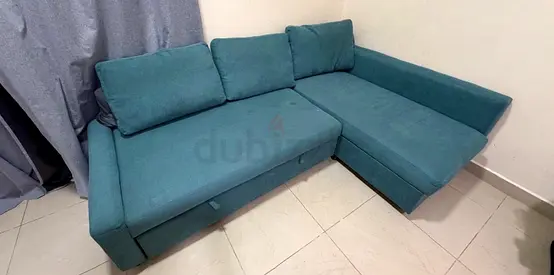 Comfortable L-shaped Sofa in Teal