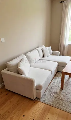 Crategbarrel L Shape Sofa Beige Excellent Condition