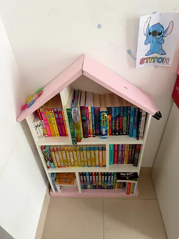Charming Pink Mini Bookshelf holding up to 100 books