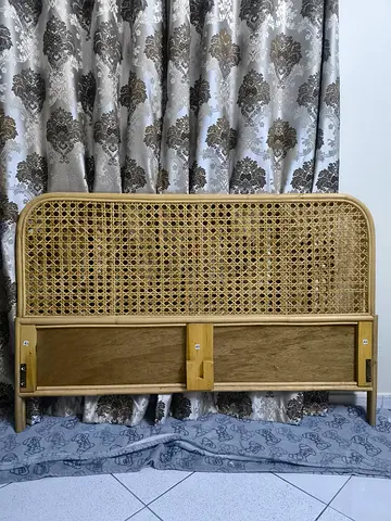 Stylish Wooden Bed Headboard with clean mattress